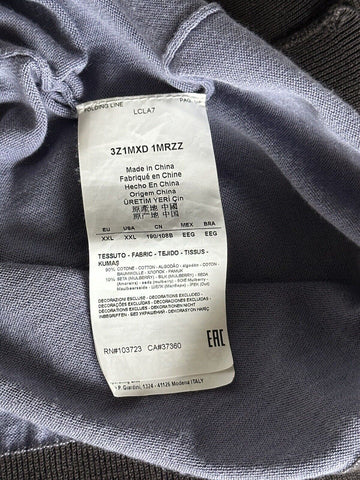 Emporio Armani Short Sleeve Cotton/Silk Blue Polo T-Shirt 2XL (Fits like XL)