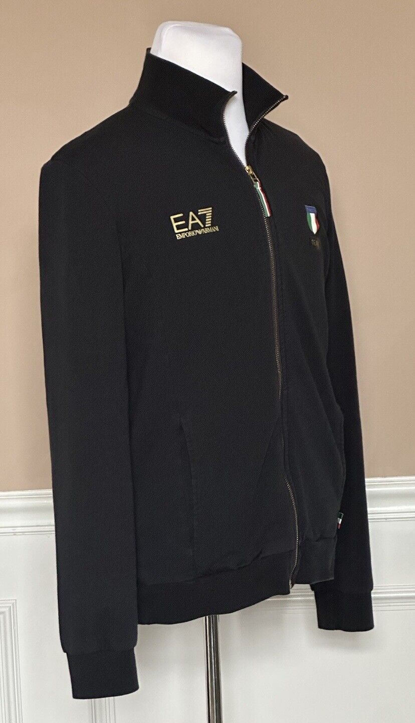 Emporio Armani EA7 Team Italia Mens Sports Jacket Sweatshirt Black XL