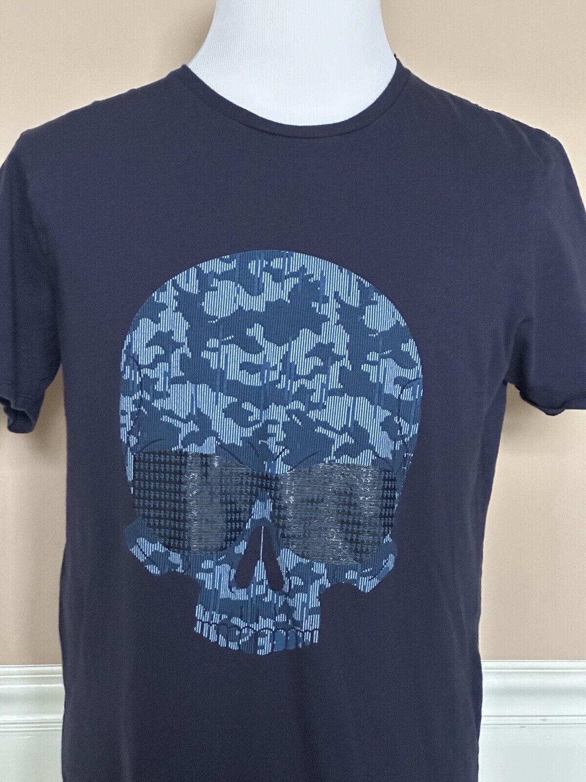 Karl Lagerfeld Skull Logo T-Shirt Size Large Blue