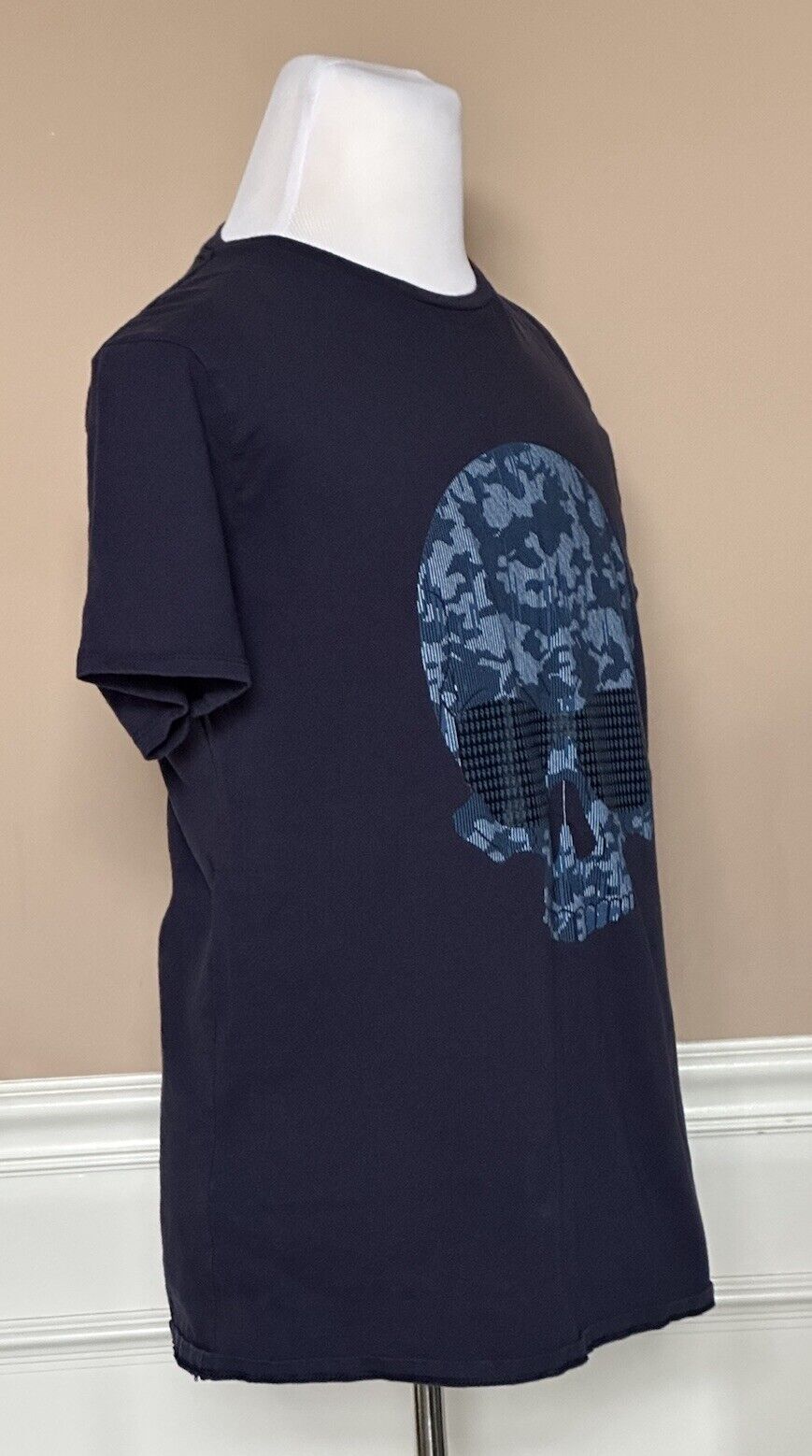Karl Lagerfeld Skull Logo T-Shirt Size Large Blue