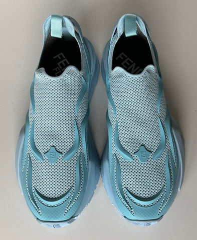 NIB $1050 Fendi Flow Men's Fabric Turquoise Sneakers 10 US (43 Euro) 7E1504 IT