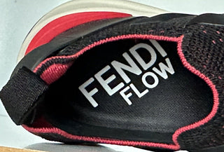 NIB $1050 Fendi Flow Men's Fabric Black/Red Sneakers 14 US (Fendi 13) 7E1504 IT