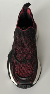 NIB $1050 Fendi Flow Men's Fabric Black/Red Sneakers 14 US (Fendi 13) 7E1504 IT