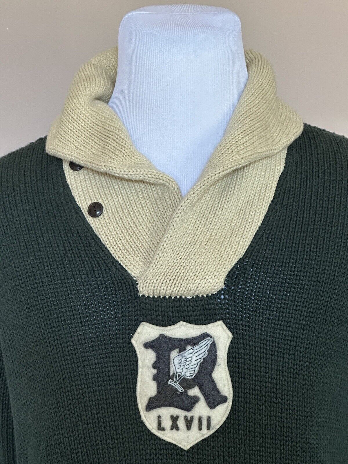 Polo Ralph Lauren Men's Knit  Cotton Modern Sweater Green Large