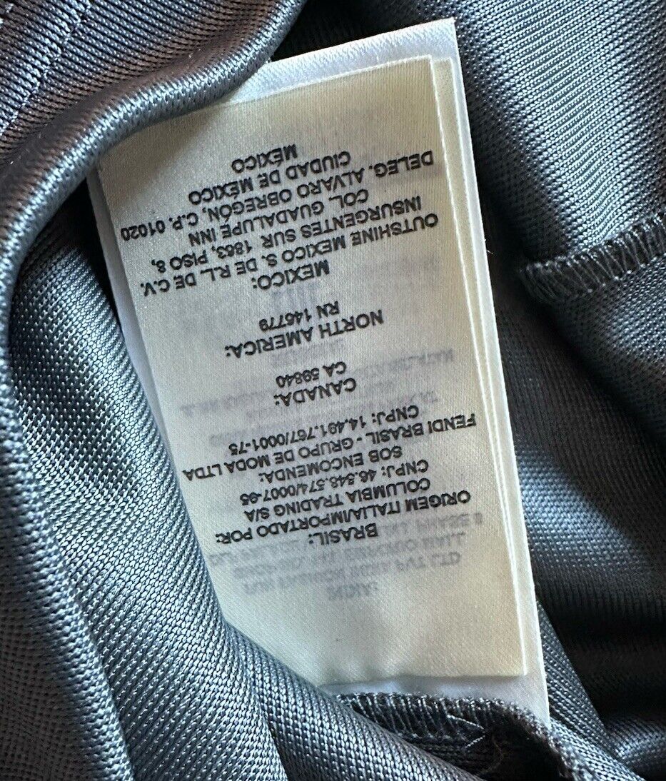 NWT $670 Fendi FF Logo Print Gray Polo Shirt Small FAF641 Made in Italy