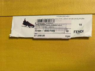 NIB 1050 Fendi Flow Men's Fabric Black/Red Sneakers 11 US (Fendi 10) 7E1504 IT
