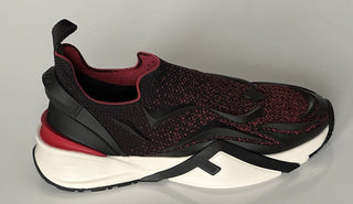 NIB 1050 Fendi Flow Men's Fabric Black/Red Sneakers 11 US (Fendi 10) 7E1504 IT
