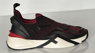 NIB 1050 Fendi Flow Men's Fabric Black/Red Sneakers 11 US (Fendi 10) 7E1504 IT