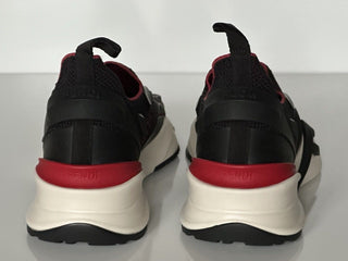 NIB 1050 Fendi Flow Men's Fabric Black/Red Sneakers 11 US (Fendi 10) 7E1504 IT