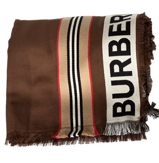 NWT $470 Burberry Cotton Scarf  Dark Birch Brown 185 cm x 100 cm 8067362 Italy