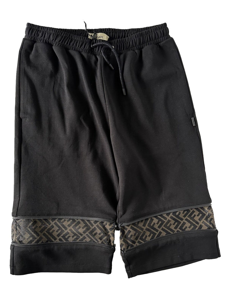 NWT $920 Fendi FF Casual Shorts Black Size 32US (48 Euro) FAB564 Italy