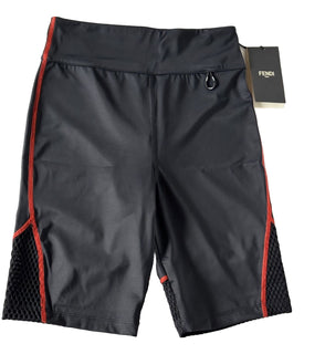 NWT $430 Fendi Women's Track Shorts Medium Black  Made in Italy FAB309