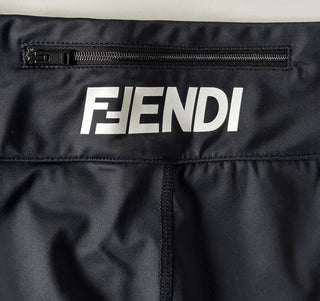 NWT $430 Fendi Women's Track Shorts Medium Black  Made in Italy FAB309