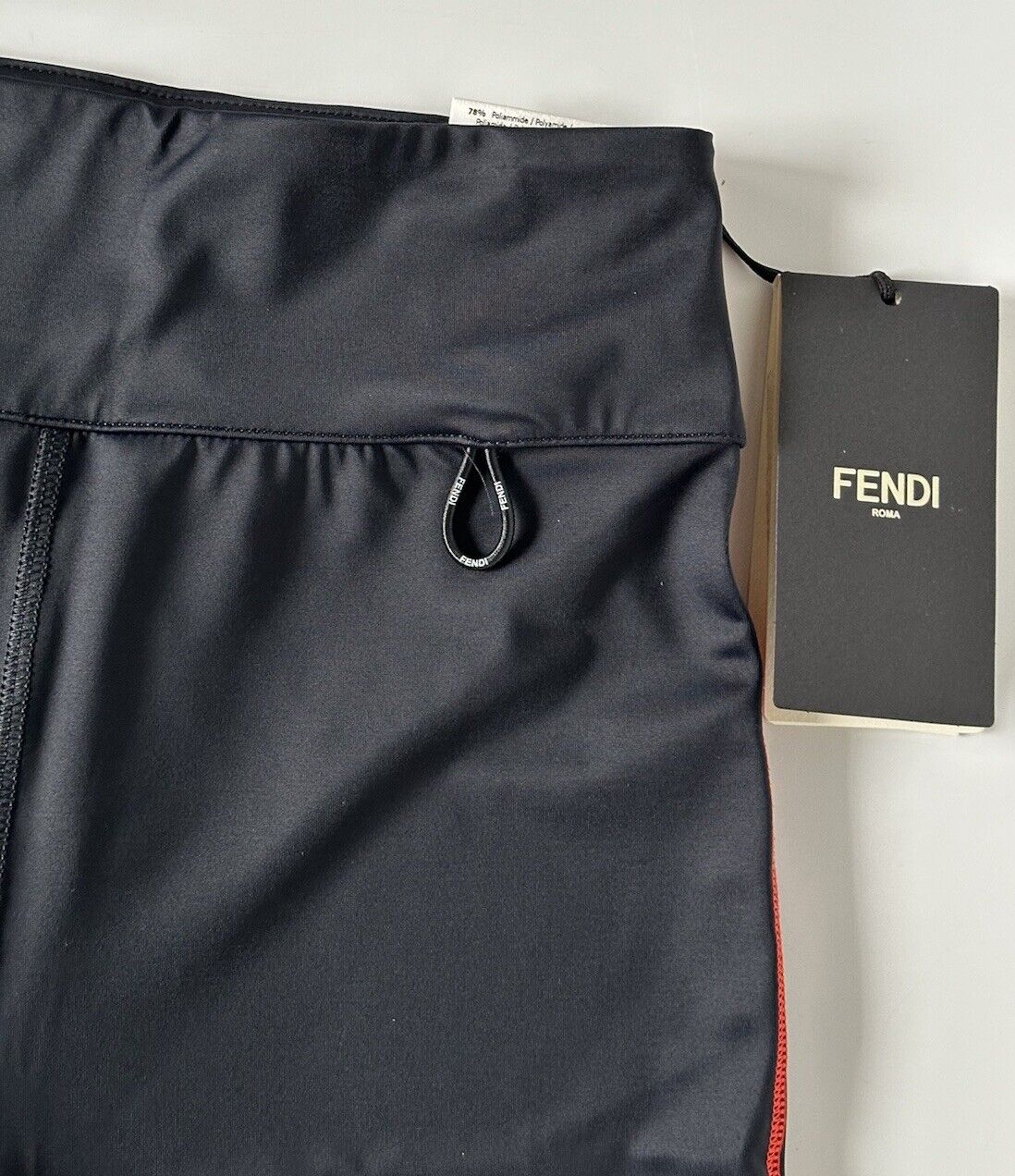 NWT $430 Fendi Women's Track Shorts Large Black  Made in Italy FAB309