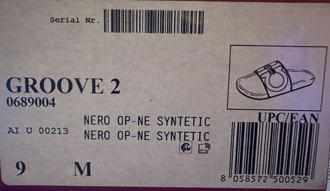 NIB Salvatore Ferragamo Groove Men's Rubber Slide Sandals Black 9 US 0689004 IT