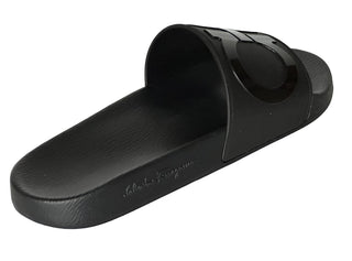 NIB Salvatore Ferragamo Groove Men's Rubber Slide Sandals Black 9 US 0689004 IT