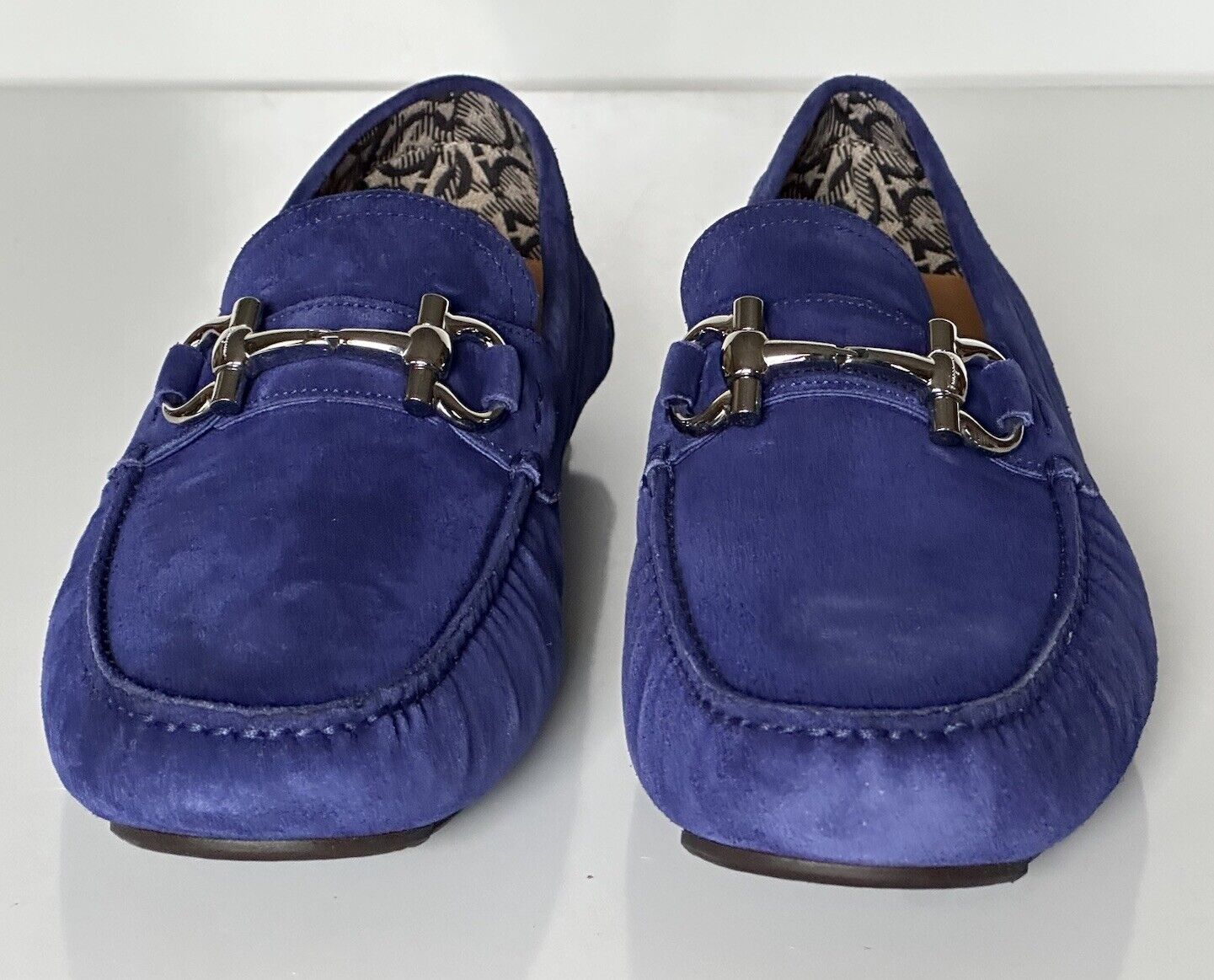 NIB Salvatore Ferragamo Men's Blue Suede Driver Shoes 8.5 US (41.5) IT 0753170