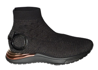 NIB Salvatore Ferragamo Women's High-top Sock Sneakers Black 10 US (40) 0756164
