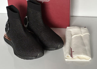 NIB Salvatore Ferragamo Women's High-top Sock Sneakers Black 10 US (40) 0756164