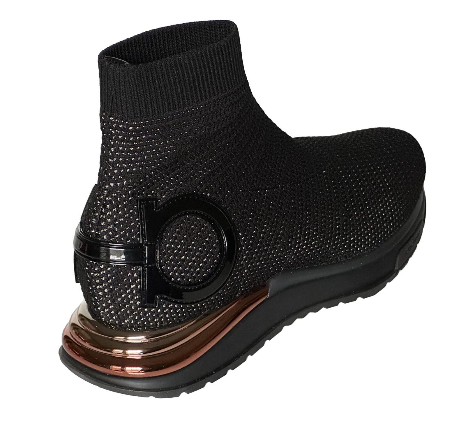 NIB Salvatore Ferragamo Women's High-top Sock Sneakers Black 10 US (40) 0756164