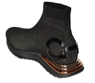 NIB Salvatore Ferragamo Women's High-top Sock Sneakers Black 10 US (40) 0756164
