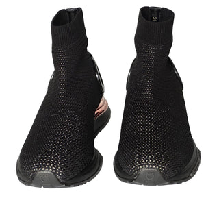 NIB Salvatore Ferragamo Women's High-top Sock Sneakers Black 10 US (40) 0756164