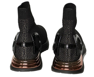 NIB Salvatore Ferragamo Women's High-top Sock Sneakers Black 10 US (40) 0756164