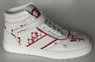 NIB Salvatore Ferragamo High Top Sneakers White Size 10 US 0756261 Made in Italy