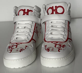 NIB Salvatore Ferragamo High Top Sneakers White Size 10 US 0756261 Made in Italy