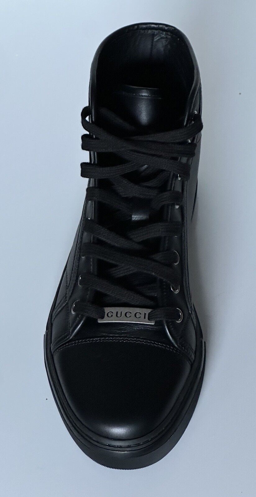 NIB Gucci Leather Black High-top Sneakers 7.5 US (Gucci 7G) 423300 IT