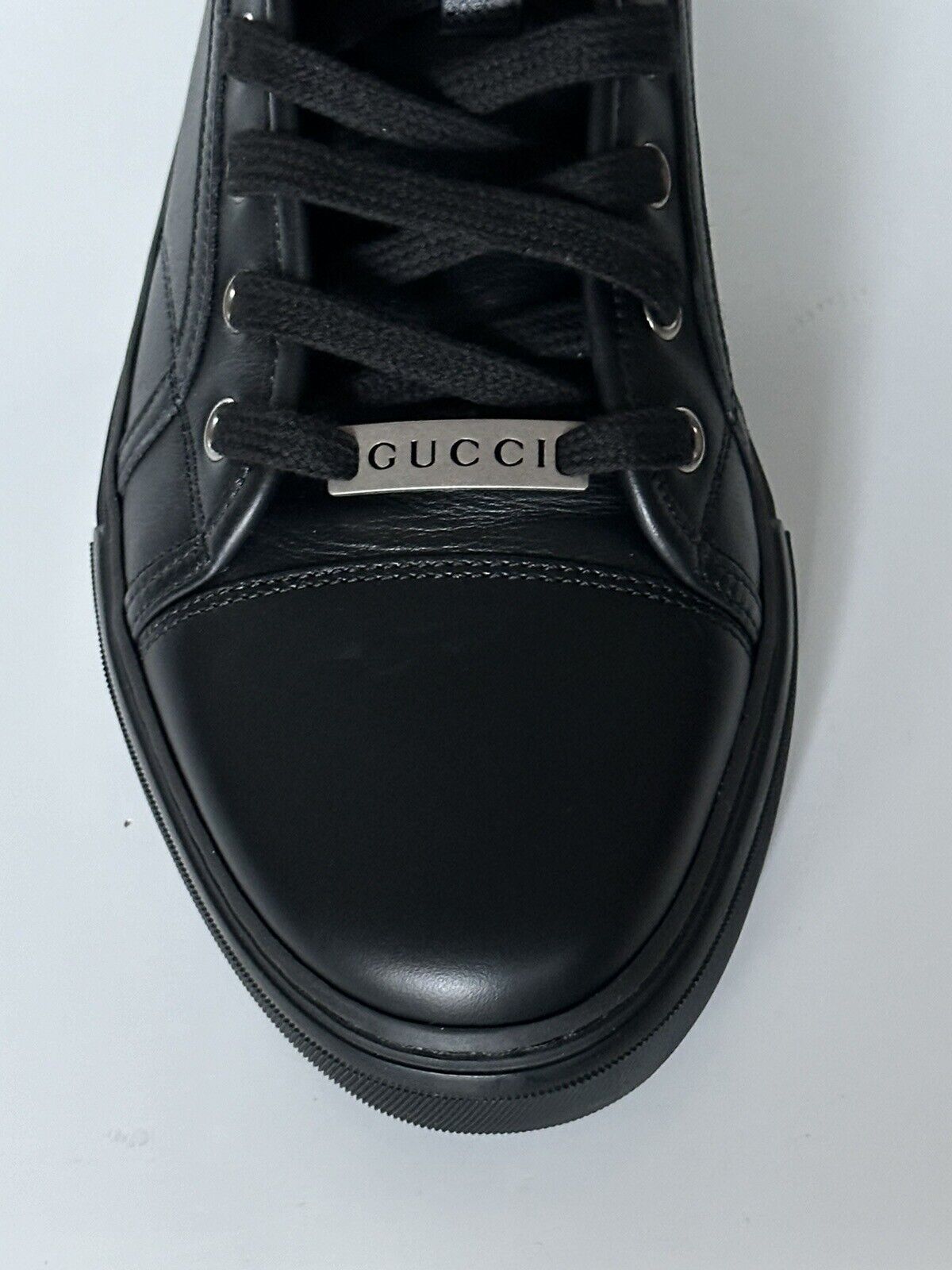 NIB Gucci Leather Black High-top Sneakers 7.5 US (Gucci 7G) 423300 IT