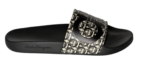 NIB Salvatore Ferragamo Groove Men's Rubber Slide Sandals Black 12 US 0729248 IT