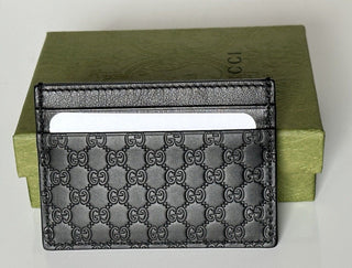 NIB Gucci Microguccissima Soft Black Leather Card Case Made in Italy 262837