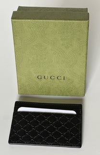 NIB Gucci Microguccissima Soft Black Leather Card Case Made in Italy 262837