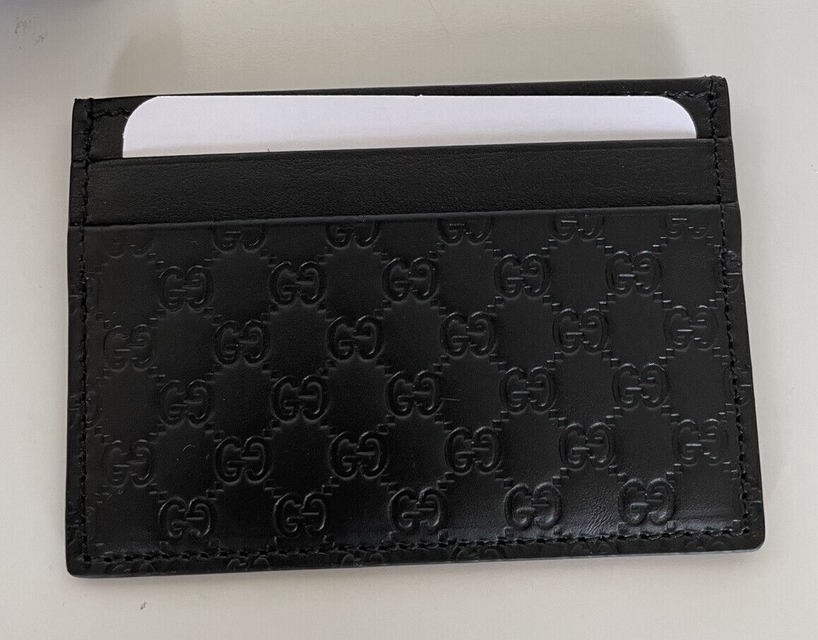 NIB Gucci Microguccissima Soft Black Leather Card Case Made in Italy 262837