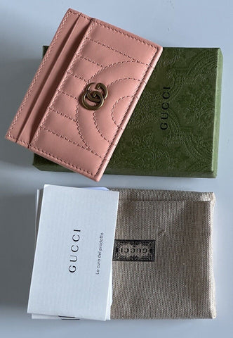 NWT Gucci Marmont GG Leather Card Case Pink Made in Italy 443127