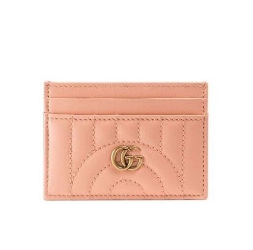 NWT Gucci Marmont GG Leather Card Case Pink Made in Italy 443127