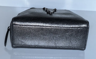 NWT $1775 Versace Bowling Calf Leather Metallic Gray Small Shoulder Bag 1011783