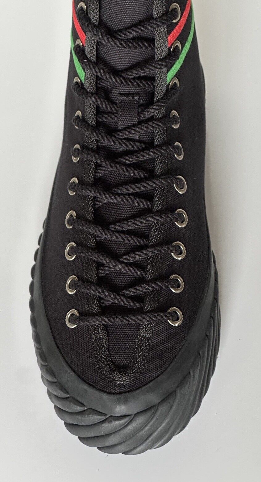 NIB Gucci Fabric Black High-top Sneakers 10.5 US (Gucci 9.5) 703033 Spain