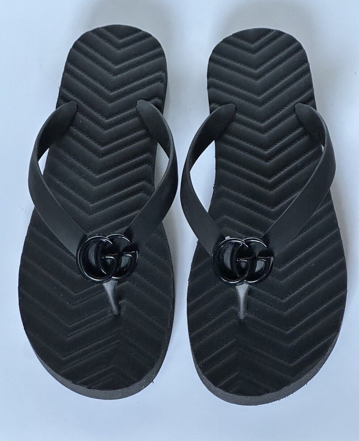 NIB Gucci Men's Black Double G Thong Flip Flops 10.5 US (Gucci 10) 659229 Italy