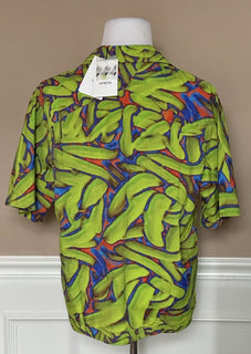 NWT $1050 Bottega Veneta Men’s Technical Hagihara Print Green Shirt 40 US 656849