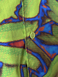 NWT $1050 Bottega Veneta Men’s Technical Hagihara Print Green Shirt 40 US 656849