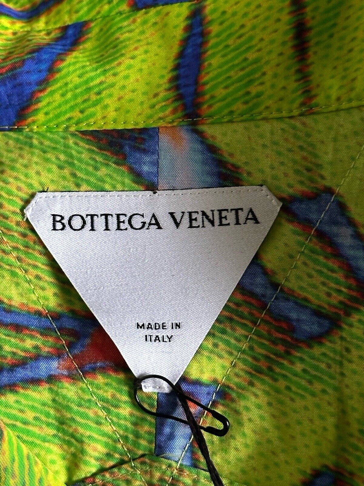 NWT $1050 Bottega Veneta Men’s Technical Hagihara Print Green Shirt 40 US 656849