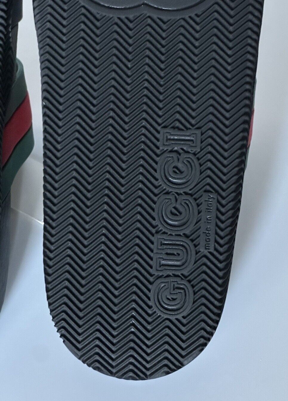 NIB Gucci Women's Rubber Slide Sandals Green/Red/Blue 11 US (Gucci 10) 692381 IT