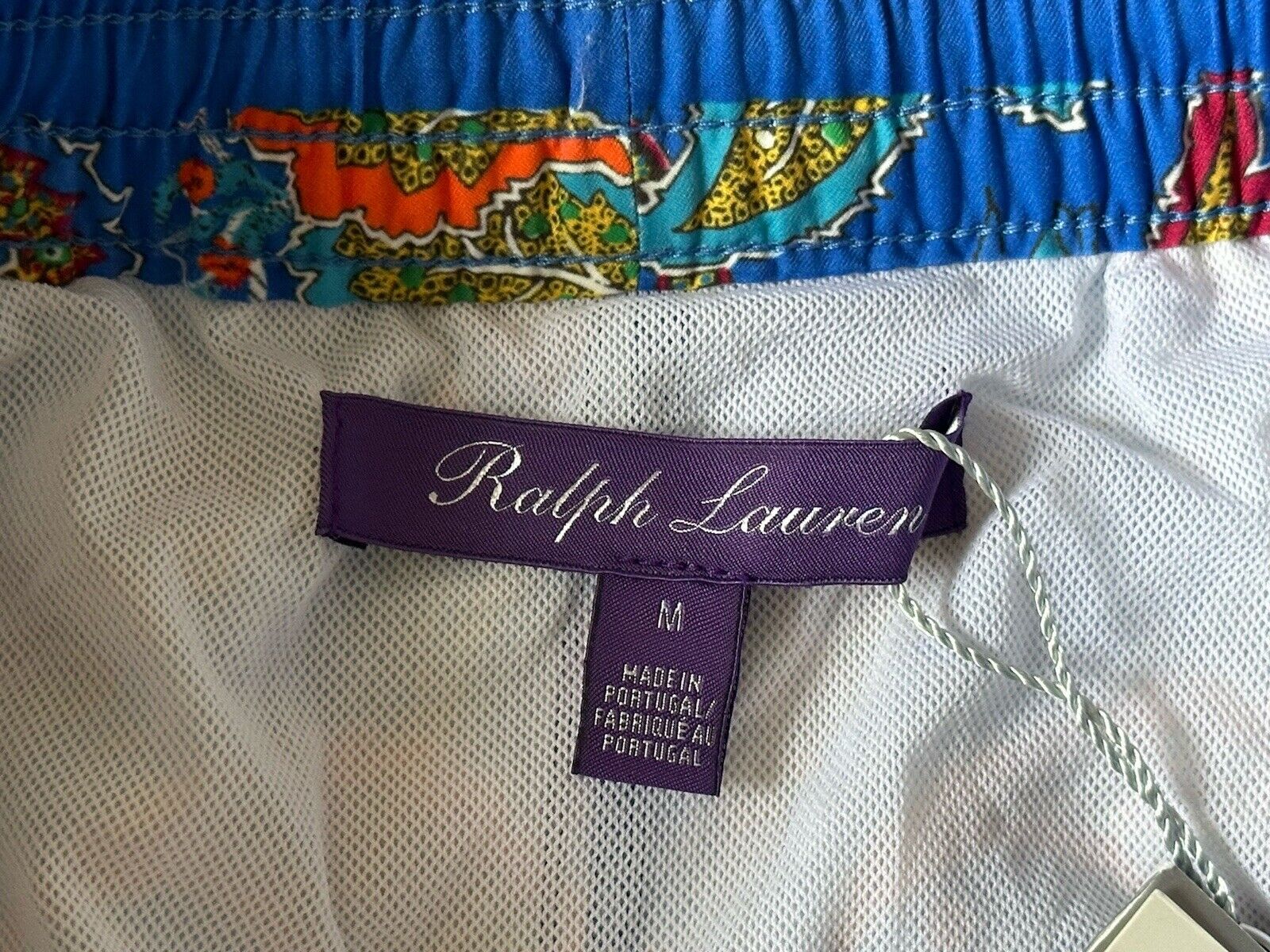 NWT $395 Polo Ralph Lauren Purple Label Men's Blue Swim Shorts M Portugal