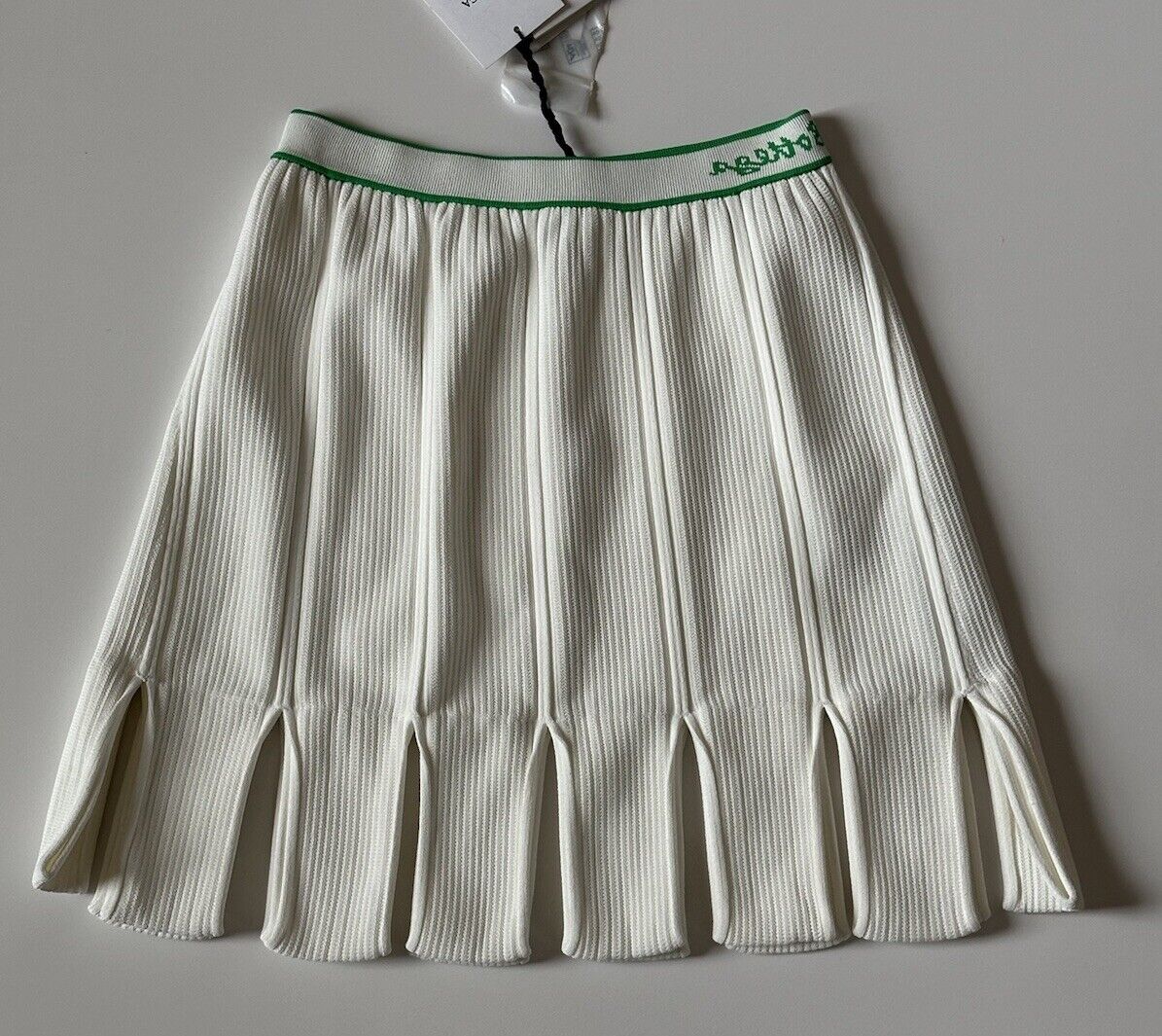 NWT $1550 Bottega Veneta Viscose Loops Chalk Skirt XS Italy 703054