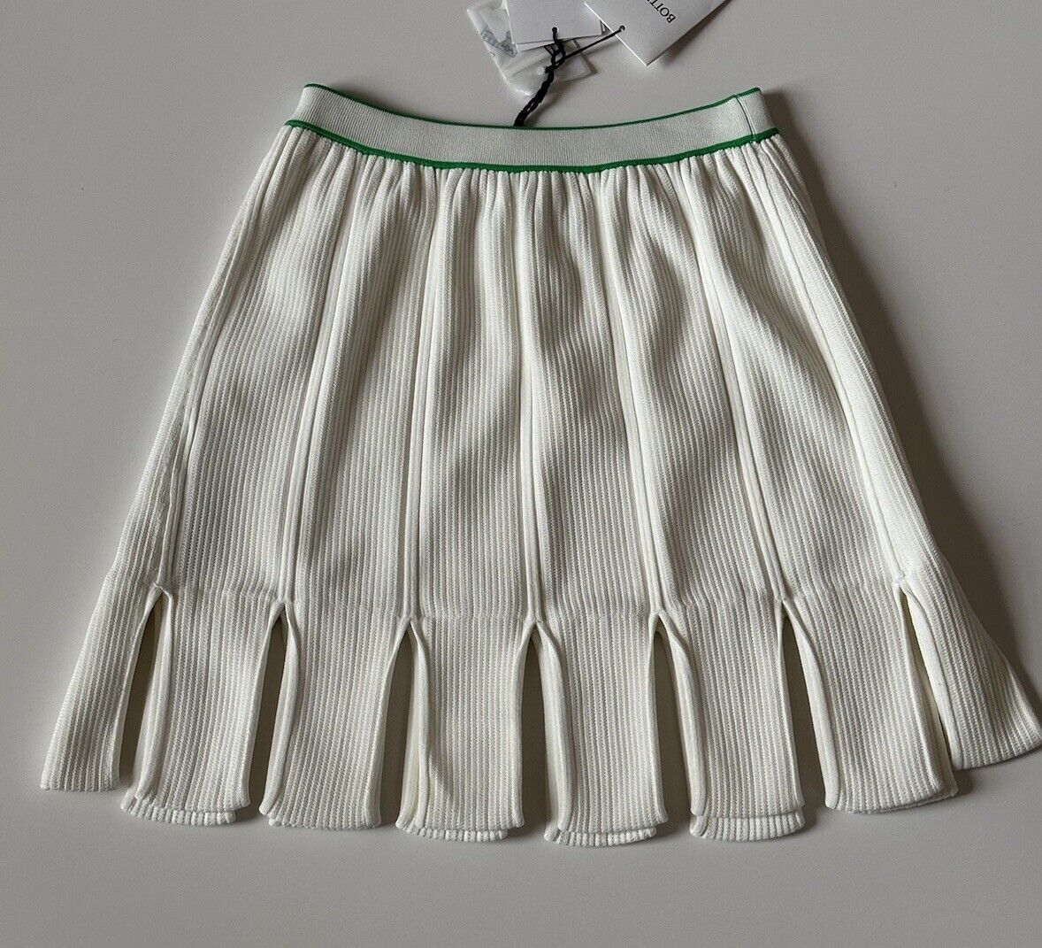 NWT $1550 Bottega Veneta Viscose Loops Chalk Skirt M Italy 703054