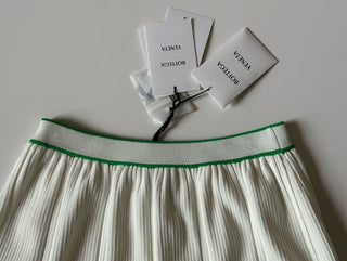 NWT $1550 Bottega Veneta Viscose Loops Chalk Skirt M Italy 703054