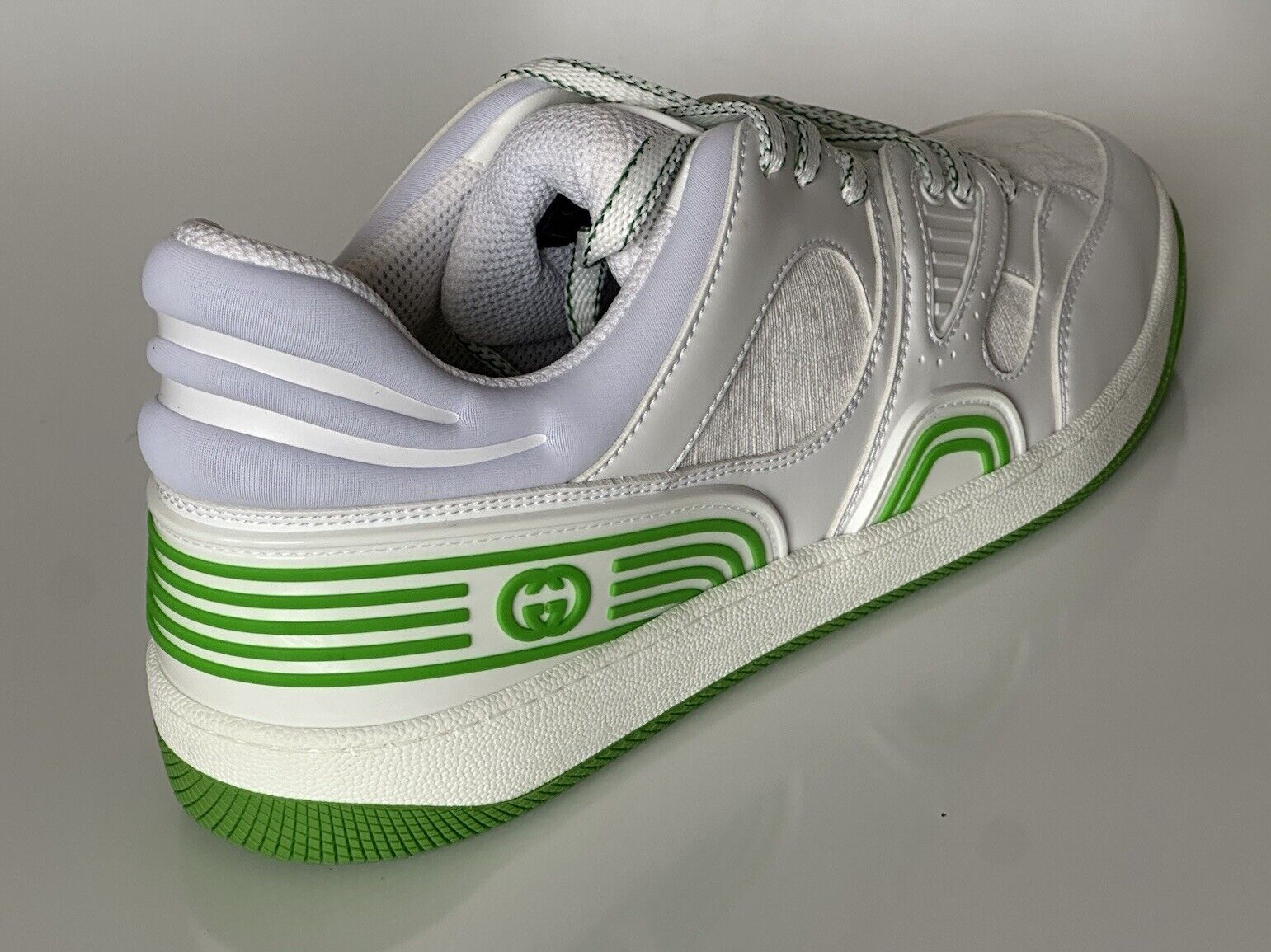 NIB Gucci Demetra GG Men's Low-top Green/White Sneakers 6.5 US (Gucci 6) 698785