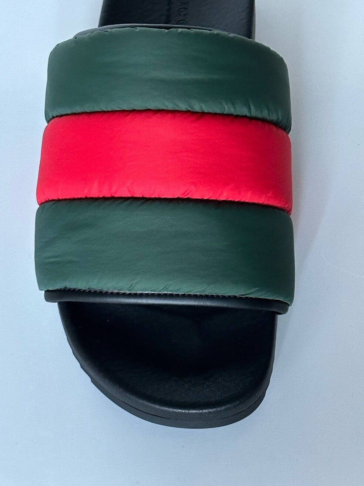 NIB Gucci Women's Nylon Green/Red/Green Slide Sandals 10 US (40 Euro) 700320 IT